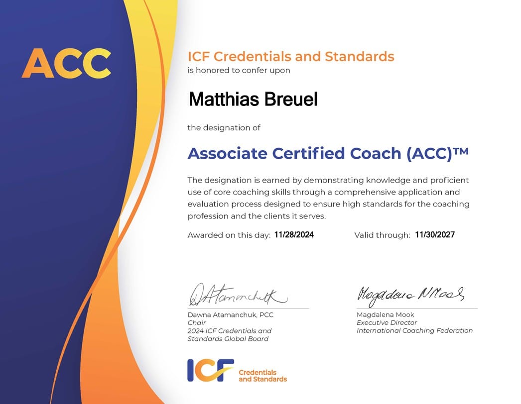 ICF ACC Zertifikat